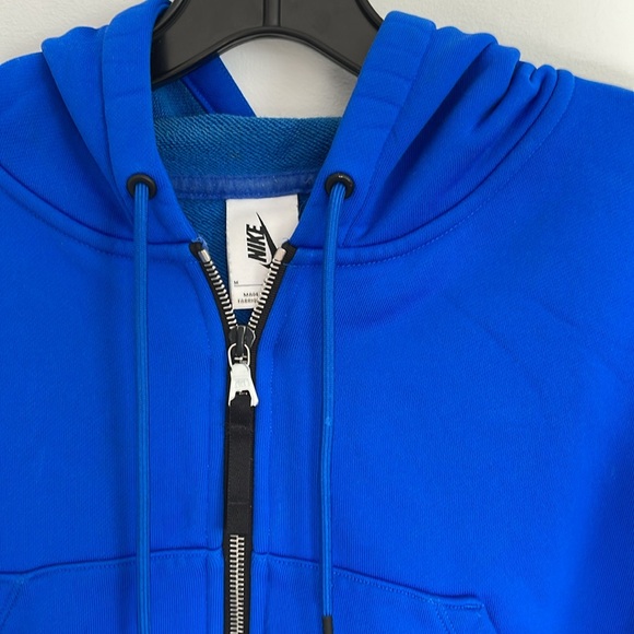 Nike Cropped Hooded Sweatshirt Jacket Medium Blue full zip 💙 - Picture 3 of 16